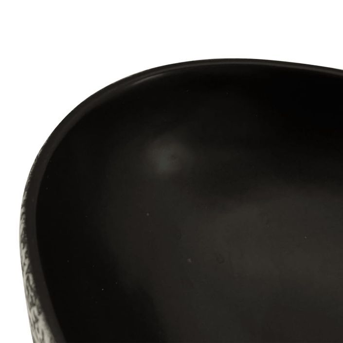Vasque à poser noir et bleu ovale 56,5x36,5x13,5 cm céramique - Photo n°7