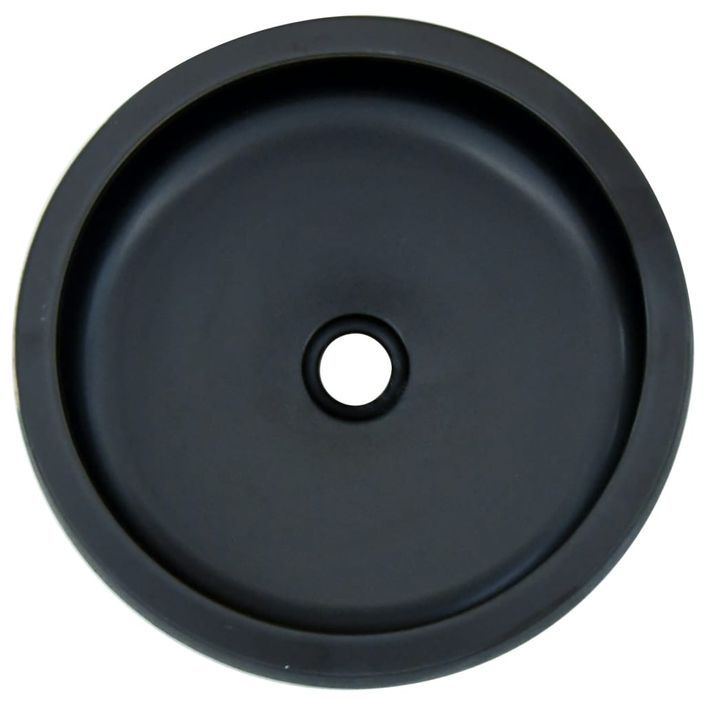 Vasque à poser noir et bleu rond Φ41x14 cm céramique - Photo n°4