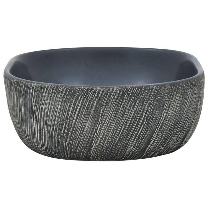 Vasque à poser noir et gris ovale 47x33x13 cm céramique - Photo n°5