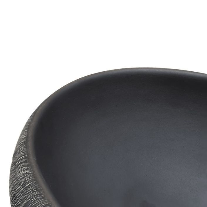 Vasque à poser noir et gris ovale 59x40x15 cm céramique - Photo n°7