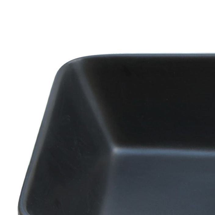 Vasque à poser noir et marron rectangulaire céramique - Photo n°7