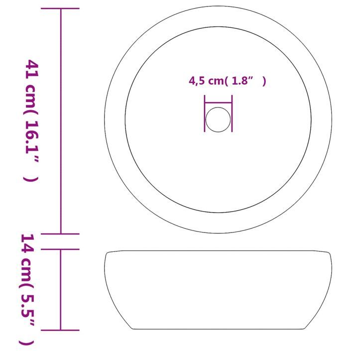 Vasque à poser noir et marron rond Φ41x14 cm céramique - Photo n°6