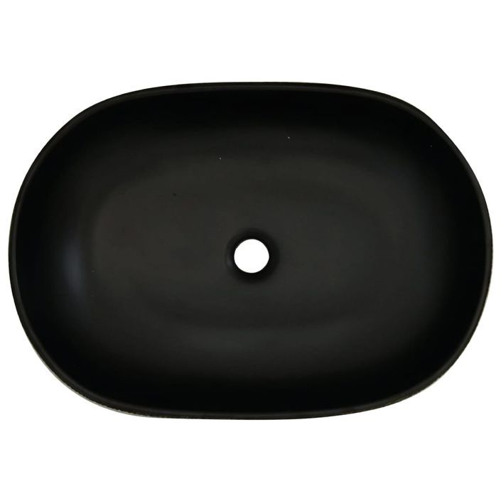 Vasque à poser noir ovale 59x40x14 cm céramique - Photo n°6