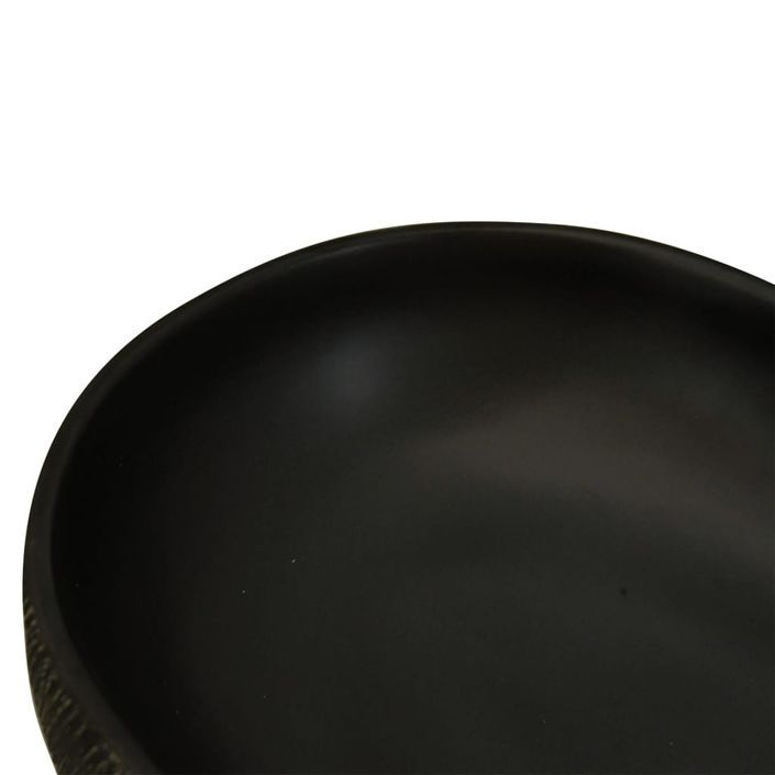 Vasque à poser noir ovale 59x40x14 cm céramique - Photo n°7