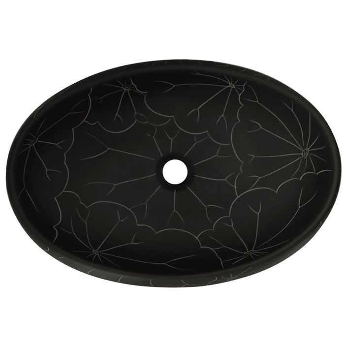 Vasque à poser noir ovale 59x40x15 cm céramique - Photo n°6