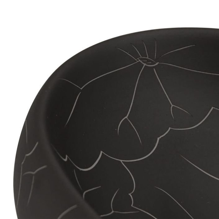 Vasque à poser noir ovale 59x40x15 cm céramique - Photo n°7