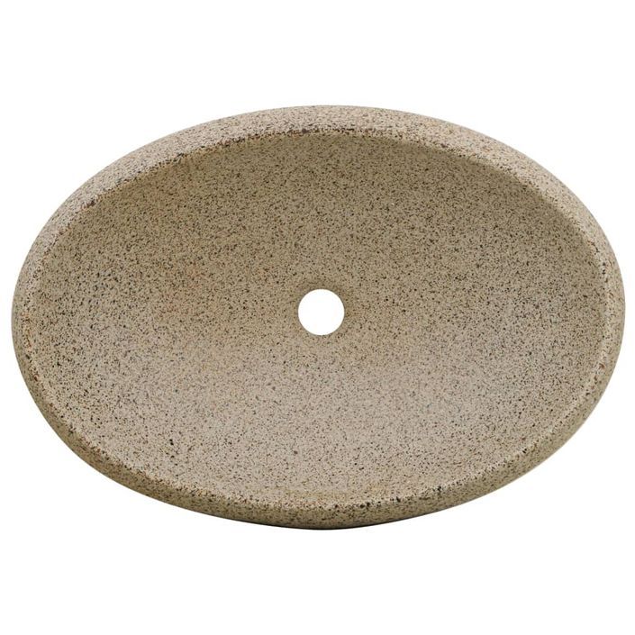 Vasque à poser sable ovale 59x40x15 cm céramique - Photo n°6
