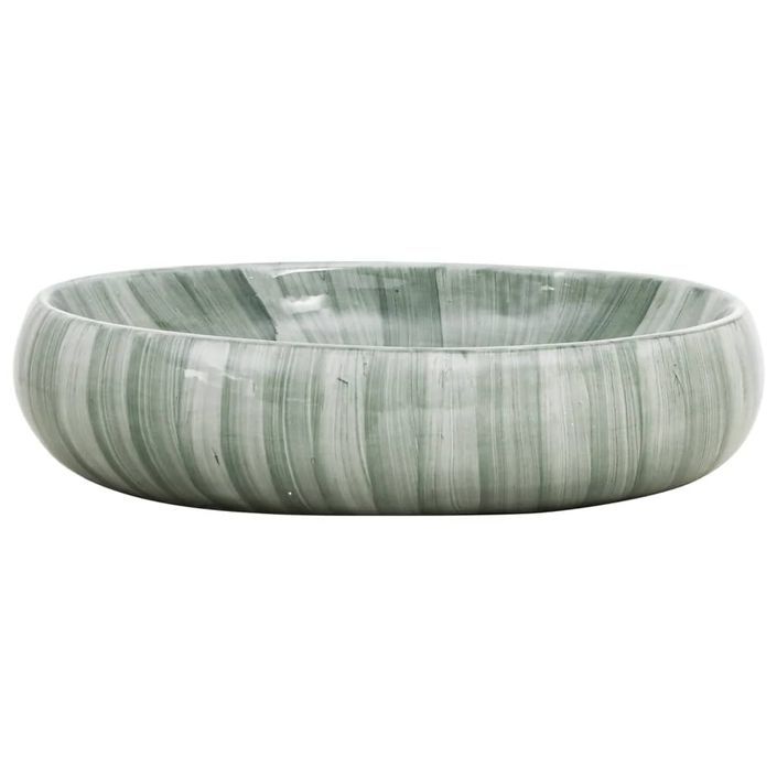 Vasque à poser vert ovale 59x40x15 cm céramique - Photo n°3