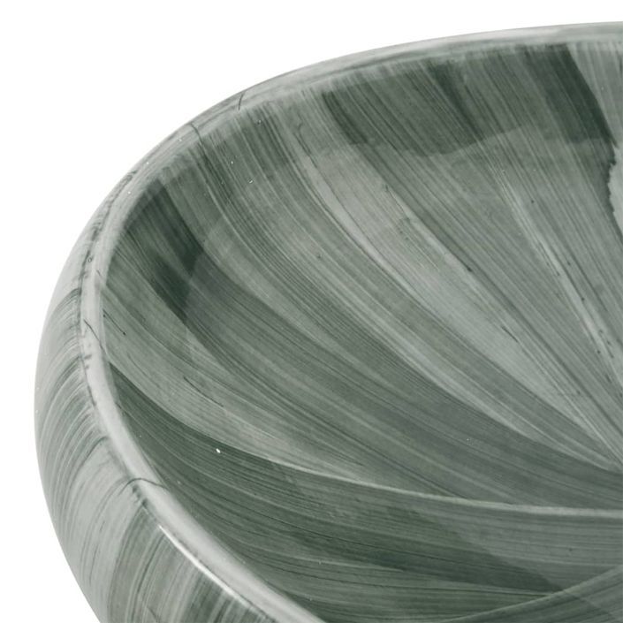 Vasque à poser vert ovale 59x40x15 cm céramique - Photo n°7