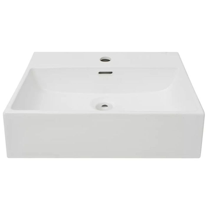 Vasque avec trou de robinet en céramique Blanc 51,5x38,5x15 cm - Photo n°3