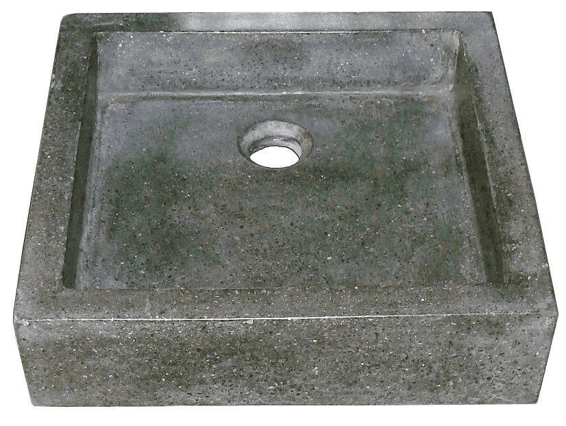 Vasque en terrazzo Timbre 40x40cm gris - Photo n°1