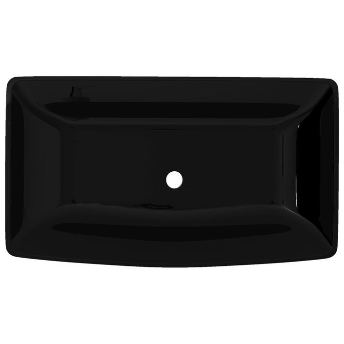 Vasque rectangulaire céramique Noir pour salle de bain 2 - Photo n°3