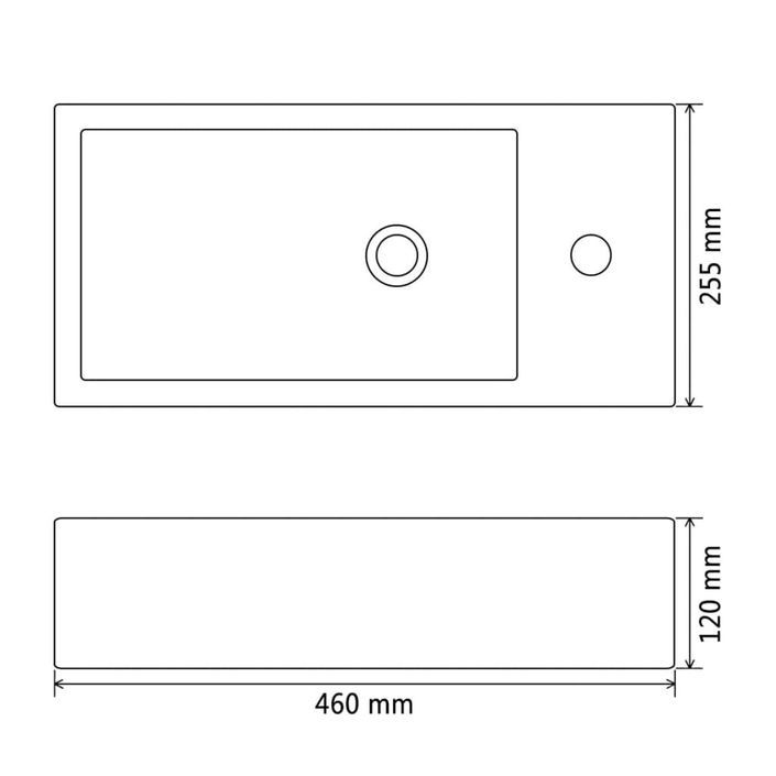 Vasque + trou de robinet Céramique Blanc 46 x 25,5 x 12 cm - Photo n°6