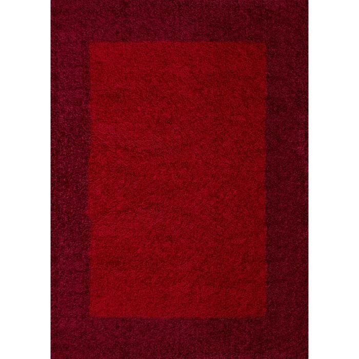 VEGA Tapis de salon Shaggy - 160 x 230 cm - Rouge - Photo n°1