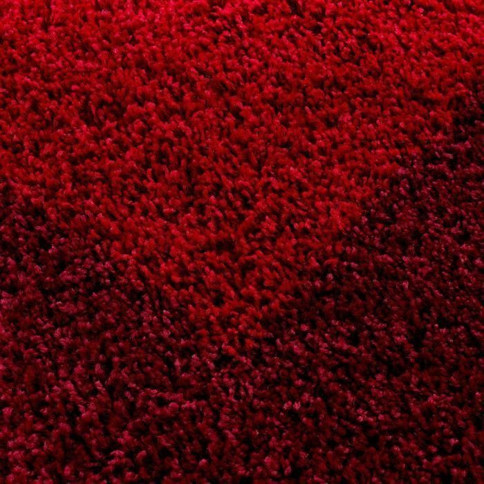 VEGA Tapis de salon Shaggy - 160 x 230 cm - Rouge - Photo n°4