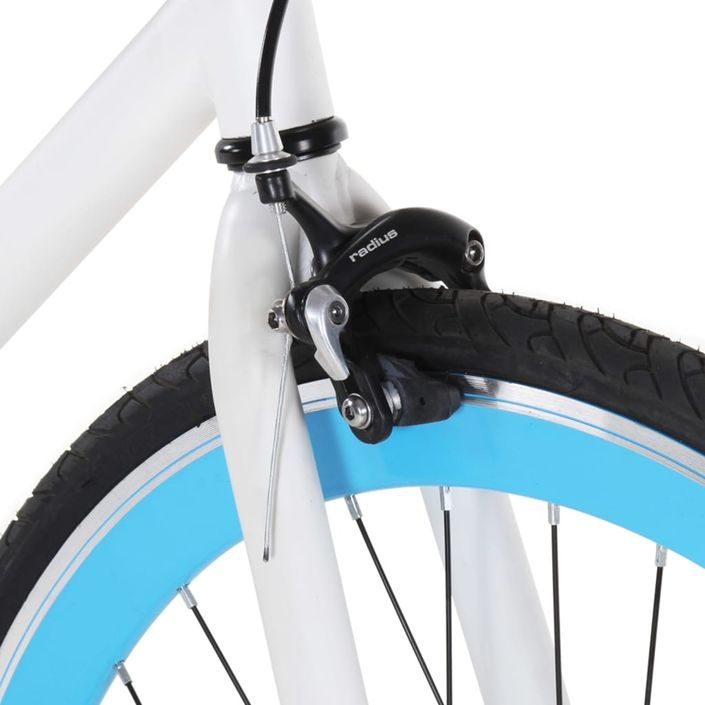 Vélo à pignon fixe blanc et bleu 700c 51 cm - Photo n°4