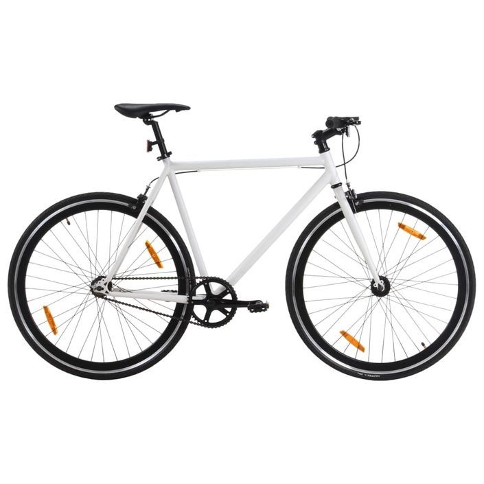 Vélo à pignon fixe blanc et noir 700c 51 cm - Photo n°1