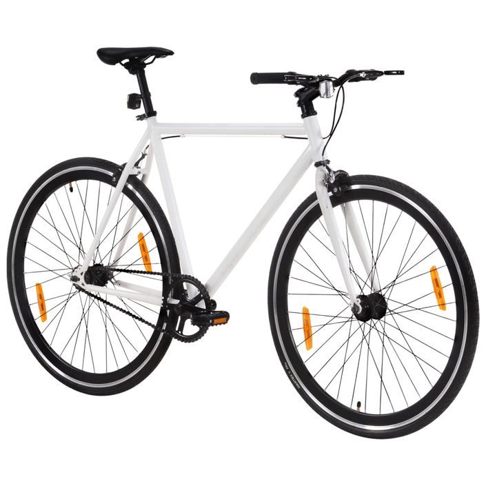 Vélo à pignon fixe blanc et noir 700c 51 cm - Photo n°2