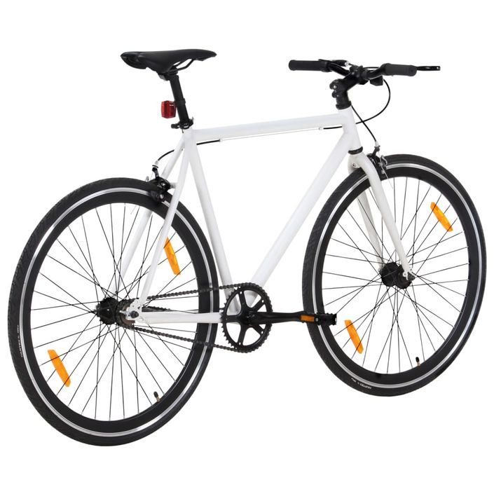 Vélo à pignon fixe blanc et noir 700c 51 cm - Photo n°3