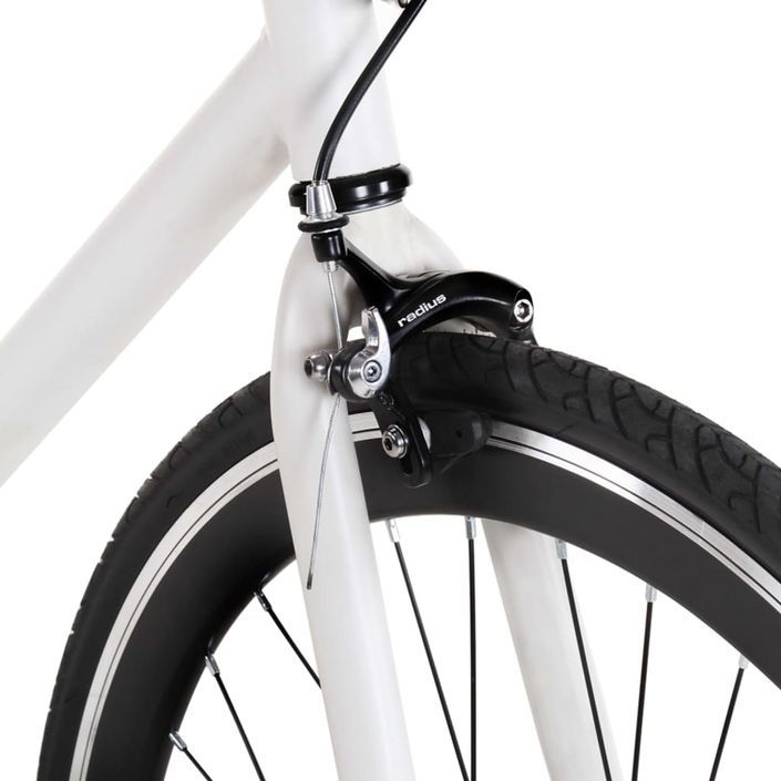 Vélo à pignon fixe blanc et noir 700c 51 cm - Photo n°4