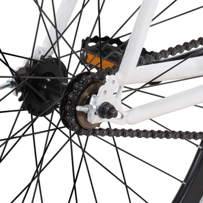 Vélo à pignon fixe blanc et noir 700c 51 cm - Photo n°8