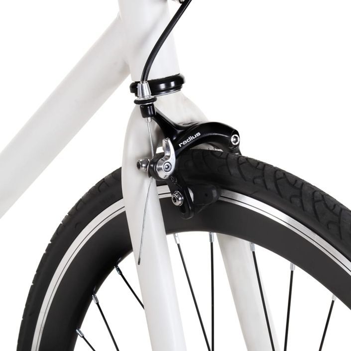 Vélo à pignon fixe blanc et noir 700c 55 cm - Photo n°4