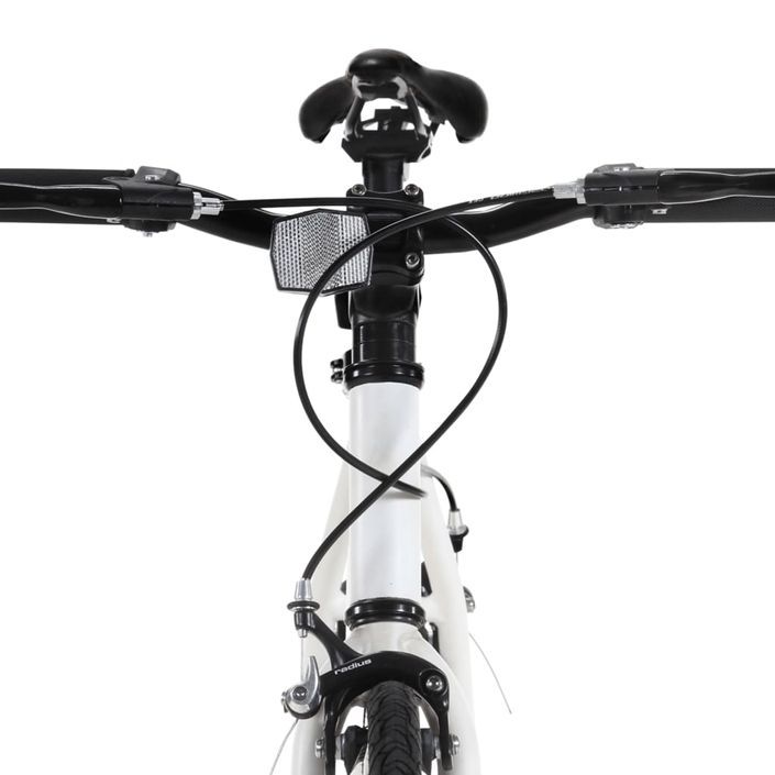 Vélo à pignon fixe blanc et noir 700c 55 cm - Photo n°9