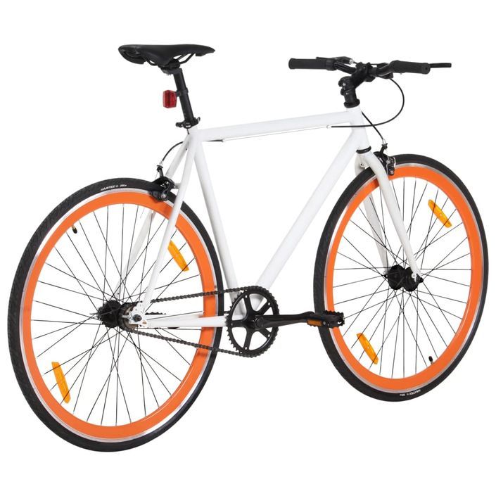 Vélo à pignon fixe blanc et orange 700c 51 cm - Photo n°3