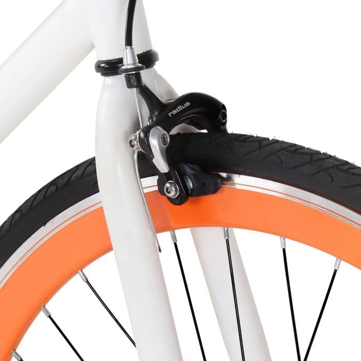 Vélo à pignon fixe blanc et orange 700c 55 cm - Photo n°4