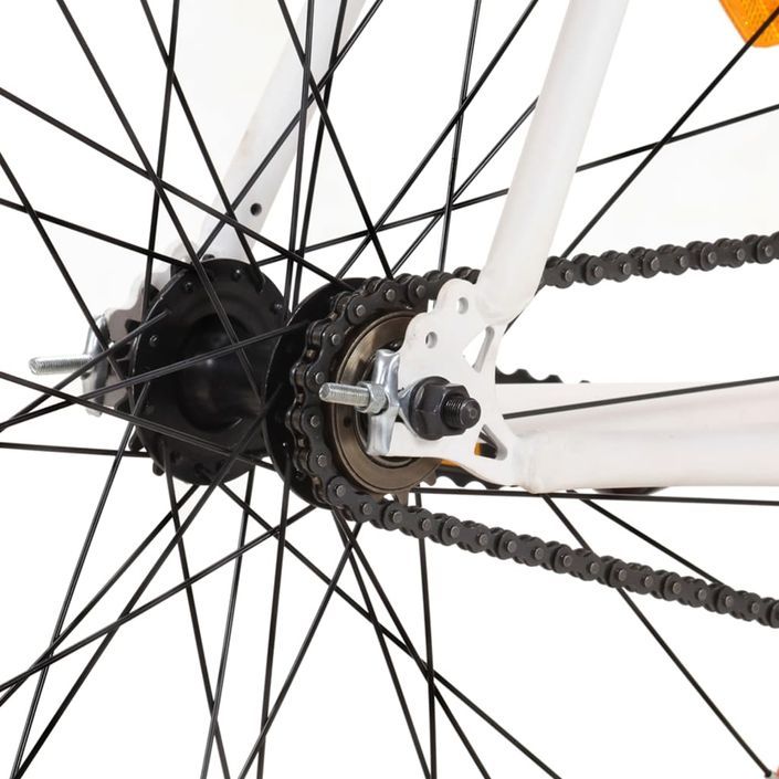 Vélo à pignon fixe blanc et orange 700c 55 cm - Photo n°8