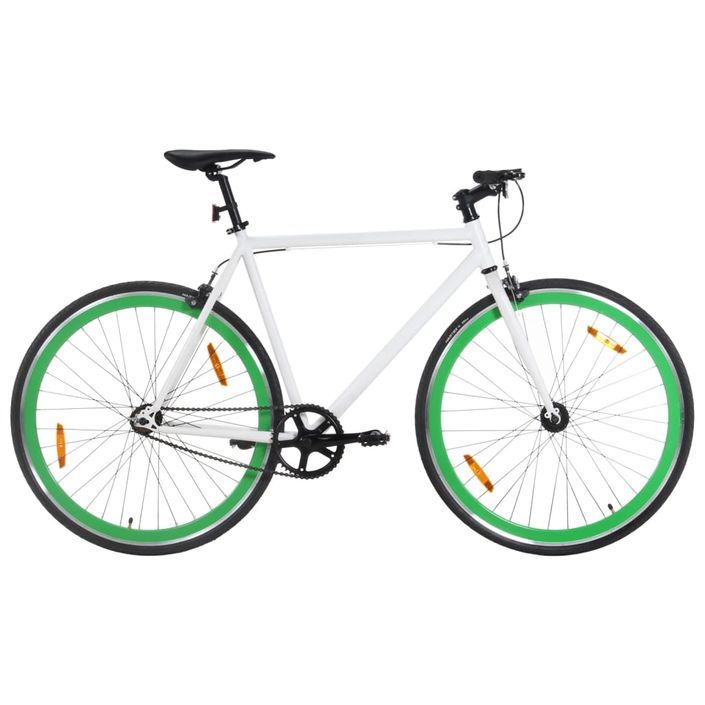 Vélo à pignon fixe blanc et vert 700c 51 cm - Photo n°1