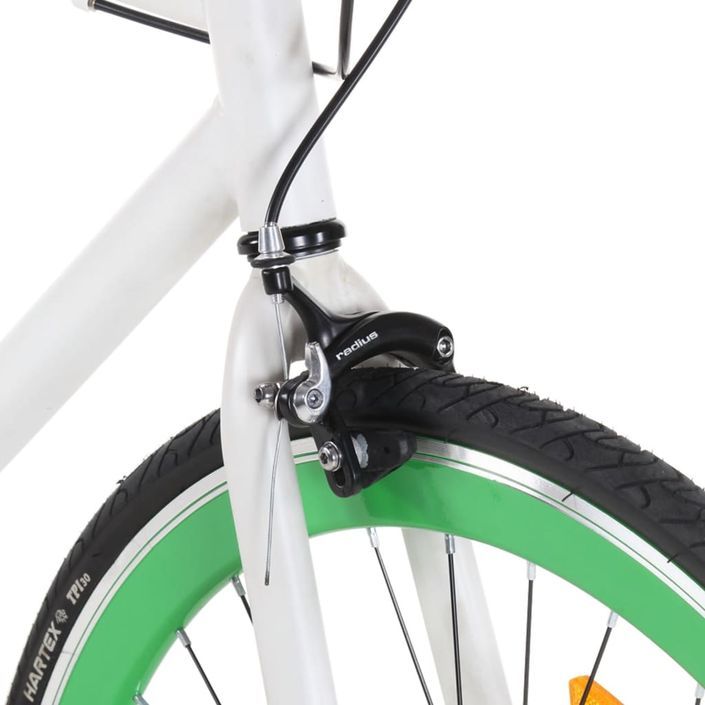 Vélo à pignon fixe blanc et vert 700c 51 cm - Photo n°4