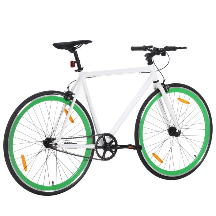 Vélo à pignon fixe blanc et vert 700c 59 cm - Photo n°3