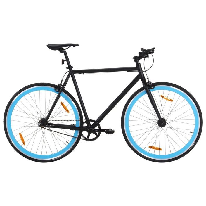 Vélo à pignon fixe noir et bleu 700c 51 cm - Photo n°1