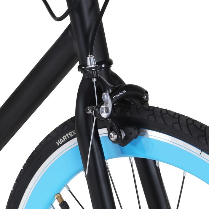 Vélo à pignon fixe noir et bleu 700c 51 cm - Photo n°4