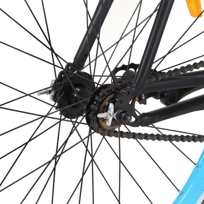 Vélo à pignon fixe noir et bleu 700c 51 cm - Photo n°7