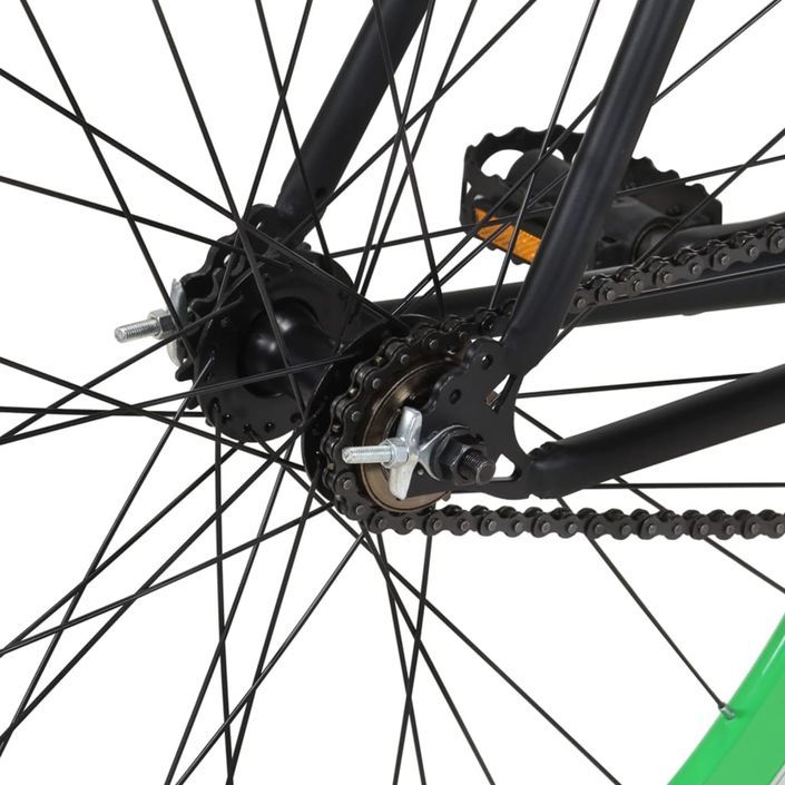 Vélo à pignon fixe noir et vert 700c 51 cm - Photo n°7