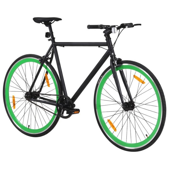 Vélo à pignon fixe noir et vert 700c 55 cm - Photo n°2