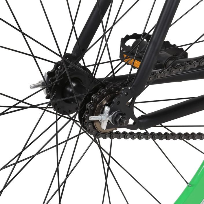 Vélo à pignon fixe noir et vert 700c 59 cm - Photo n°7