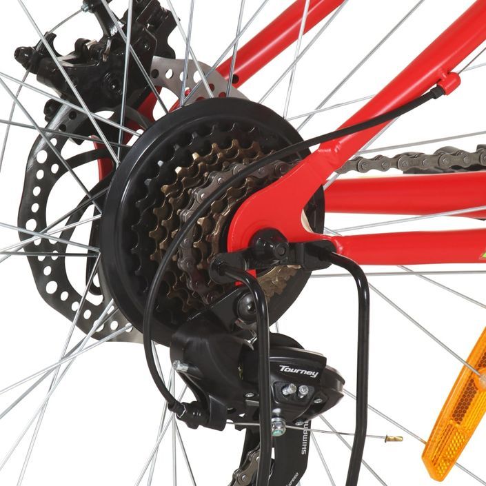 Vélo de montagne 21 vitesses Roues de 26 pouces 36 cm Rouge - Photo n°10
