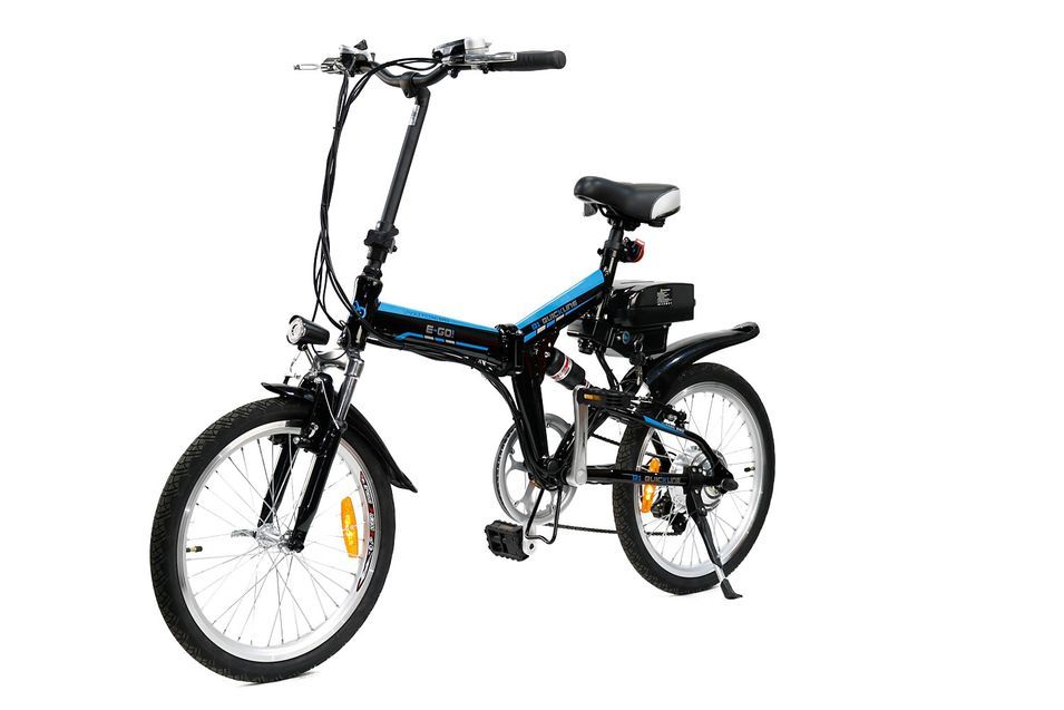 Vélo électrique E-Go Quick Line 250W noir et bleu - Photo n°2