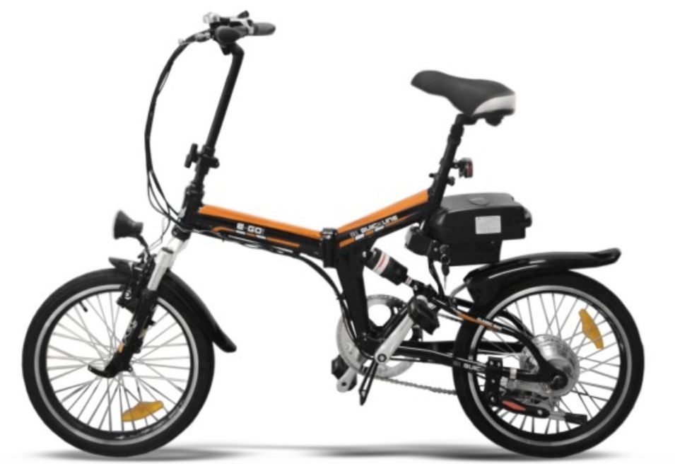 Vélo électrique E-Go Quick Line 250W noir et orange - Photo n°1