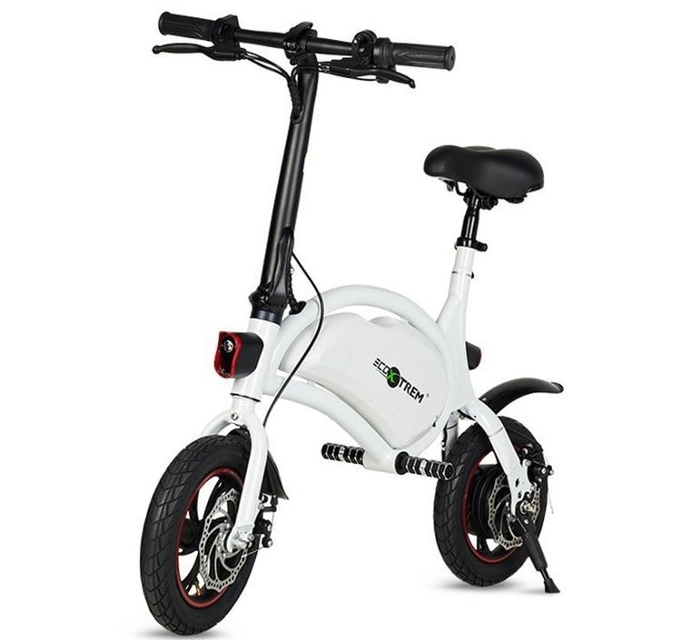 Vélo électrique homologuée route 250W avec siège et repose-pieds blanc - 25 km/h - Photo n°2