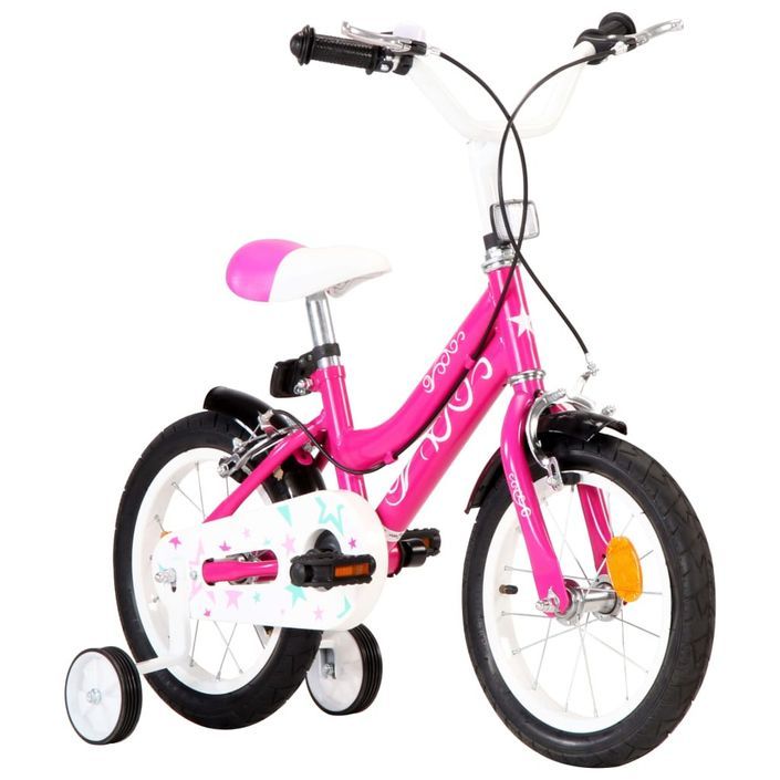 Vélo pour enfant rose et noir 14 pouces Vital - Photo n°2