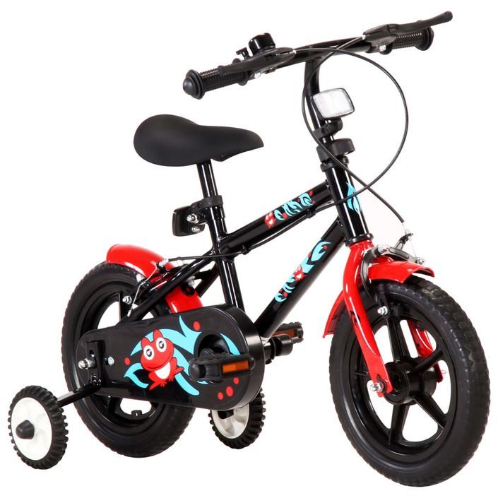 Vélo pour enfants 12 pouces Noir et rouge - Photo n°2