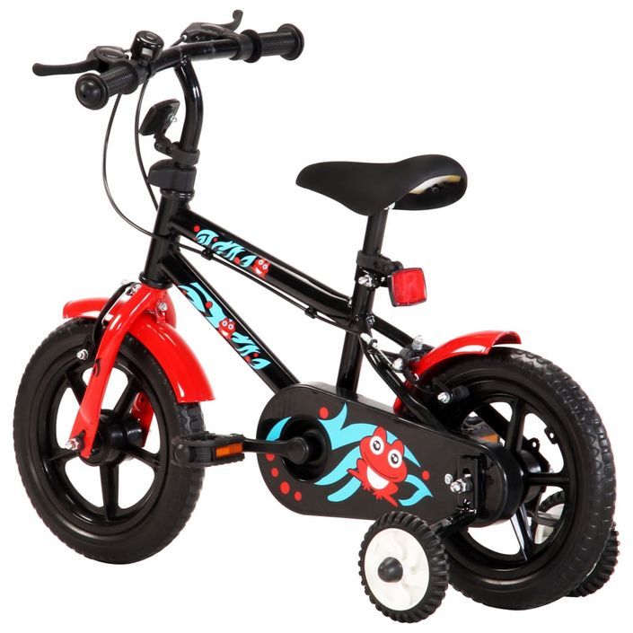 Vélo pour enfants 12 pouces Noir et rouge - Photo n°3