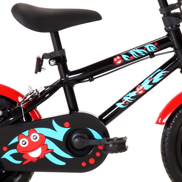 Vélo pour enfants 12 pouces Noir et rouge - Photo n°6