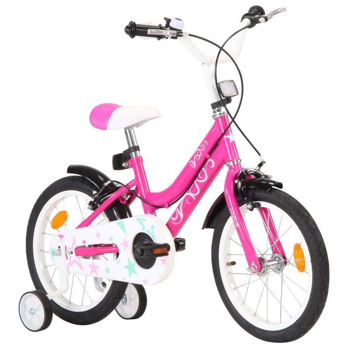 Vélo pour enfants 16 pouces Noir et rose - Photo n°2