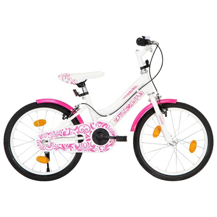 Vélo pour enfants 18 pouces Rose et blanc - Photo n°1