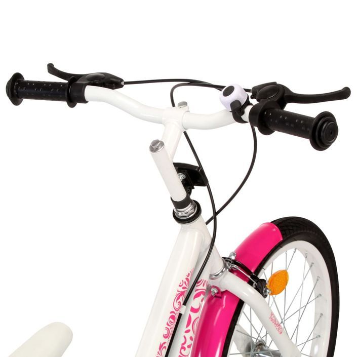 Vélo pour enfants 18 pouces Rose et blanc - Photo n°4